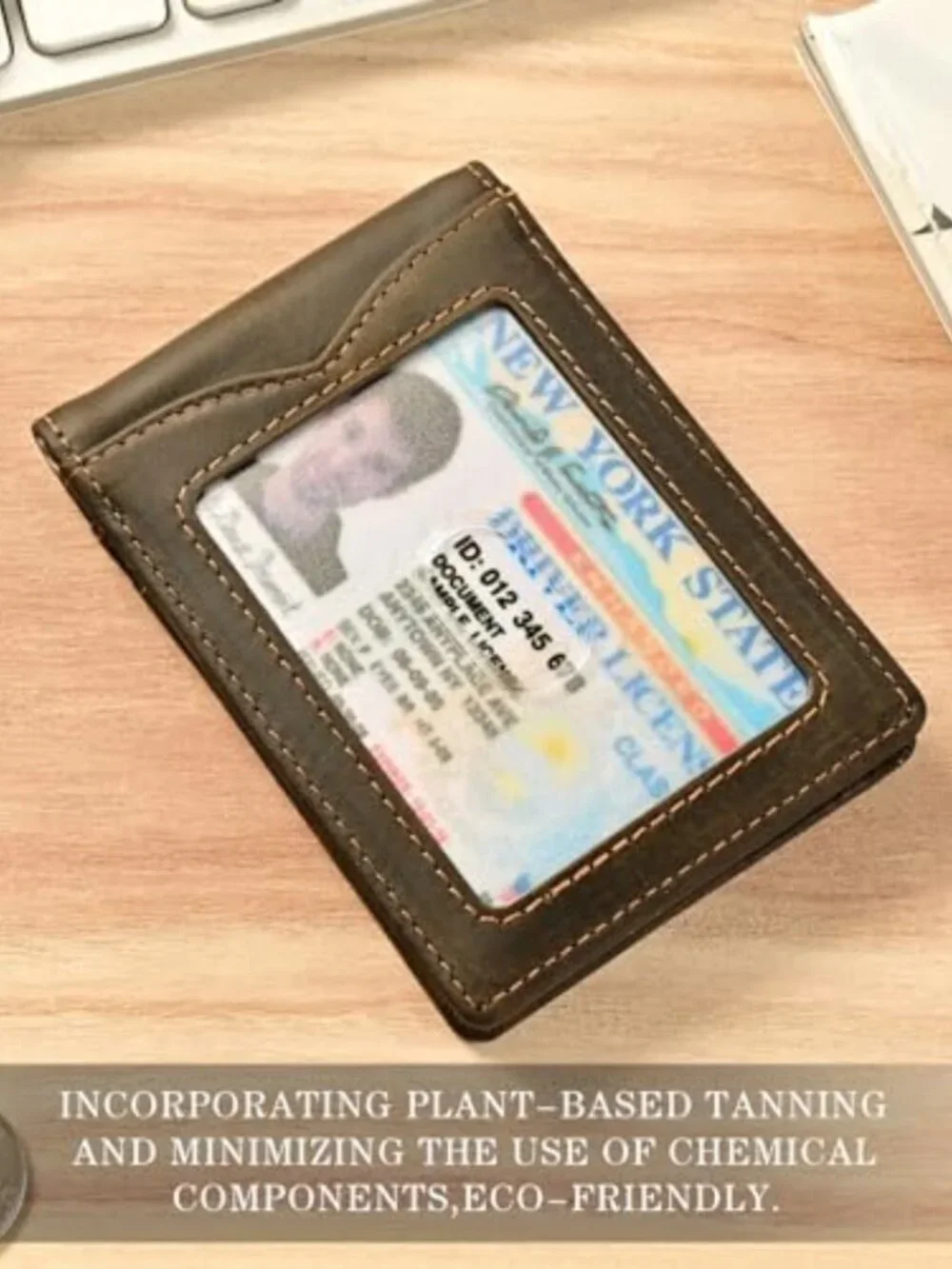 Minimalist RFID Blocking Slim Wallet with Money Clip | Genuine Leather Bifold